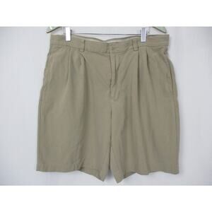 Tommy Bahama Relax Mens Silk Shorts 36x9 Khaki Tan Pleated Casual Coastal